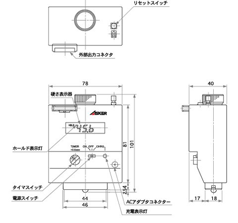 ASKER 高分子計器株式会社　デジタルゴム硬度計DD2-C型